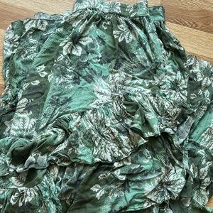Free people maxi Floral Green Skirt